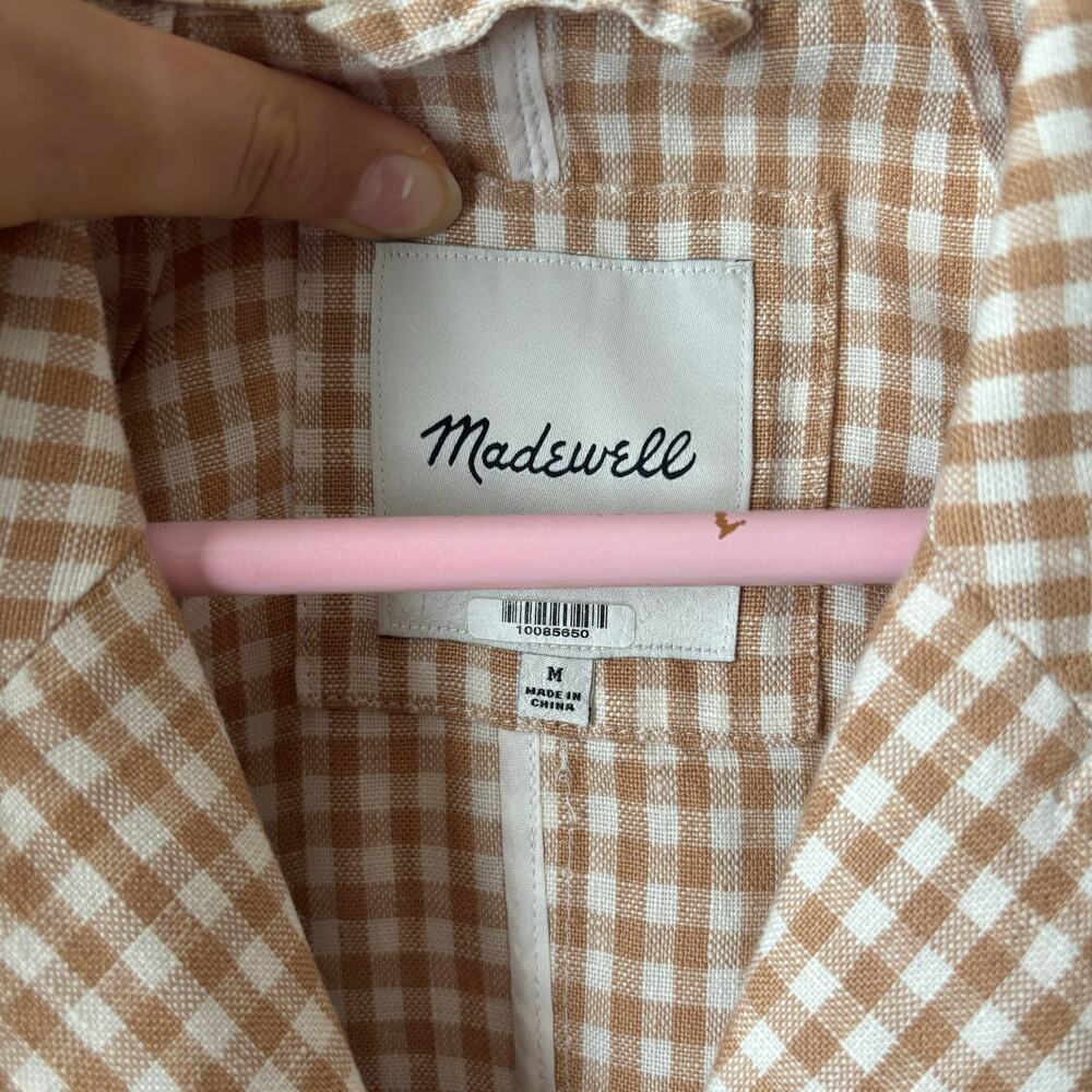 Madewell Linen Gingham Blazer - Picture 2 of 7